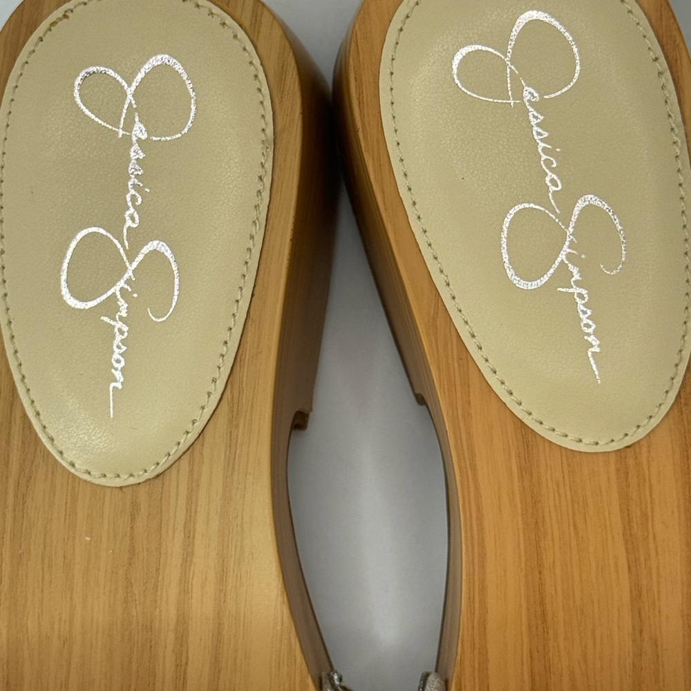 JESSICA SIMPSON JS-REXILE SILVER SHIMMER SAND SANDALS SIZE 6.5 M - NEW - Picture 9 of 11